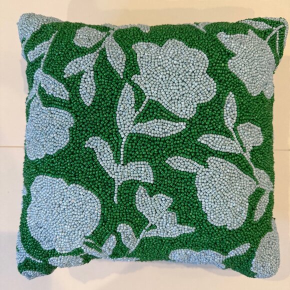 Kate Spade X Target Other - 12"x12" Beaded Classic Rose Square Throw Pillow Green/Blue - kate spade new